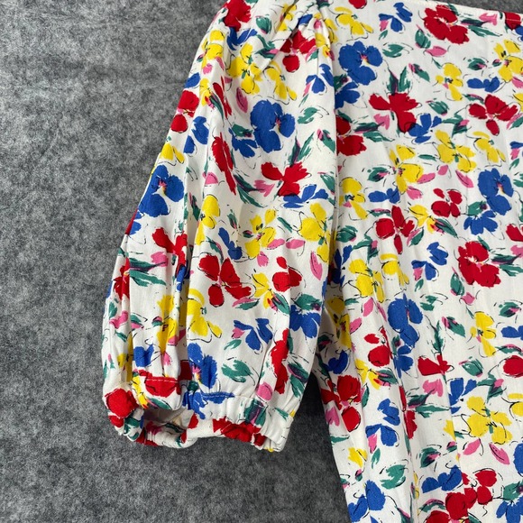 RIXO x Target Mini Dress 2 White Floral Linen Short Sleeve Button-Up A-Line - Picture 5 of 11